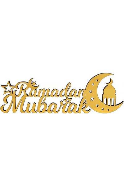 Generic Ramadan & Eid Mubarak Decor, Golden Acrylic Crescent Moon Table Decor...