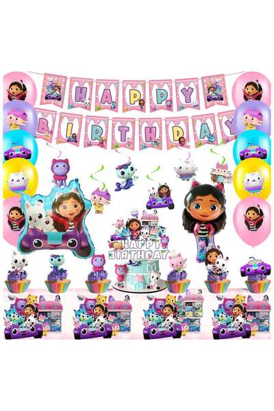 Generic Gabby Dollhouse Party Supplies, 35pcs Gabby Decoration Set - Gabby Do...