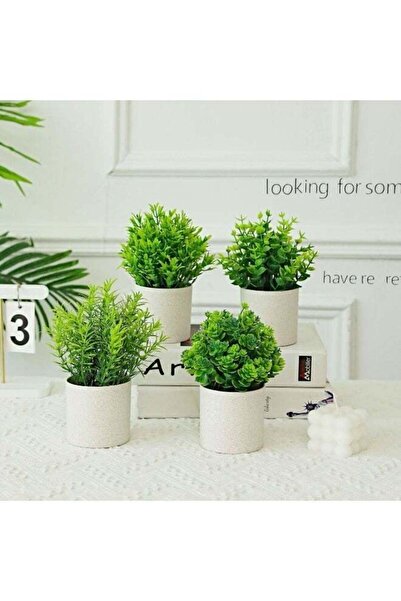 Generic Nordic Style Artificial Mini Potted Plants Set of 4 | Desktop Decor f...