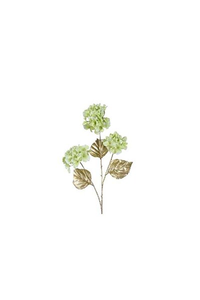 Generic Decoris Hydrangea On Stem Polyester with Matt Gold Champange Leaf Gre...