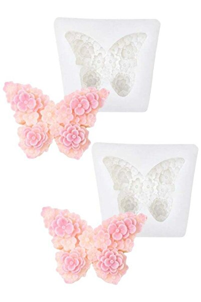 Generic 2 PCS 3D Butterfly Flower Silicone Moulds For Crafting, Candle Moulds...