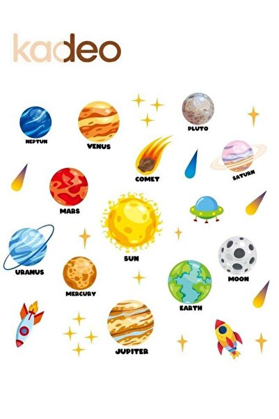 Generic Solar System Wall Stickers for Kids Room Decor, Space Planet Wall Dec...
