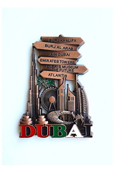 Generic Dubai Iconic Landmarks Metal Fridge Magnet - Burj Khalifa, Burj Al Ar...