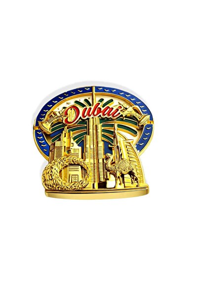 Generic Dubai Metal Fridge Magnet – Landmark Souvenir palm shape, Gold plated...