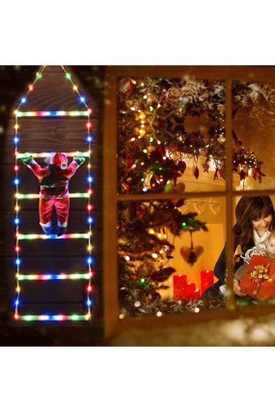 Generic Christmas Decorative Ladder Lights with Santa Doll for Indoor Outdoor...