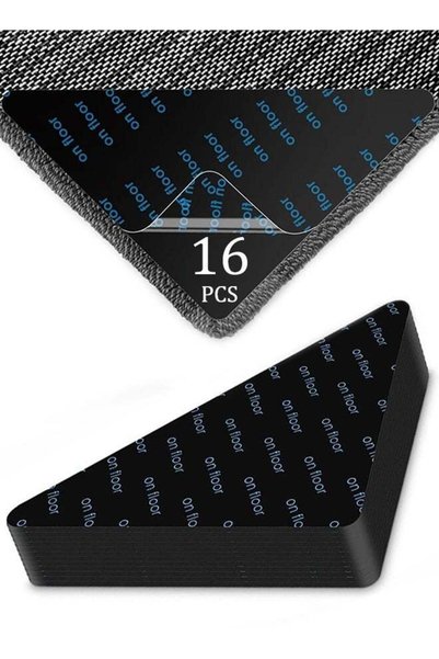 Generic 16 Pcs Rug Tape Triangle Carpet Stickers for Area Rugs on Hardwood Fl...