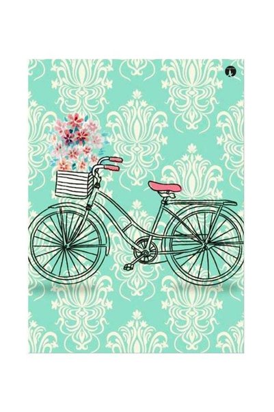 Generic Cycle Themed Metallic Plate Blue/White/Black 20x15cm