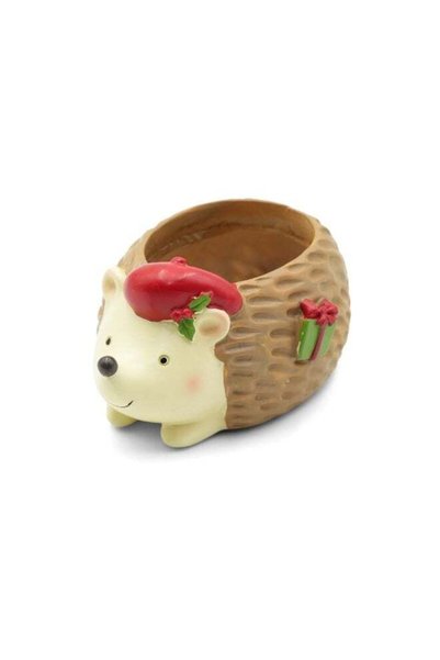 Generic Animal Christmas Flower Pot Porcupine Polyresin Cute Hedgehog Succule...