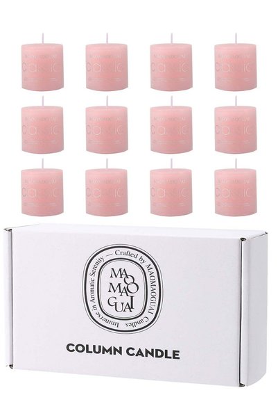 Generic 12 Per box of Pink Cherry blossoms scented candles with a cylindrical...