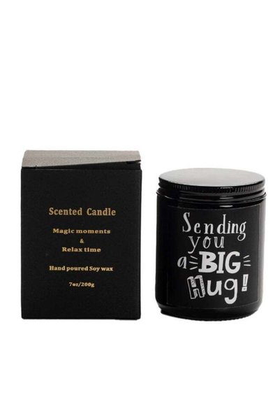 Generic Scented Candle with "Sending You A Big Hug" Slogan - Sandalwood Fragr...