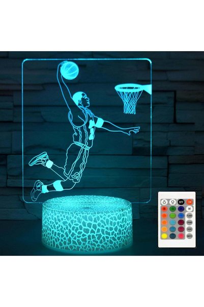 Generic ARS® Basketball 3D Night Light - 16 Colors Changing Dimmable NBA Lamp...