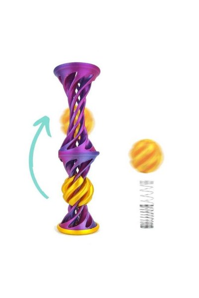 Generic 3D Printed Spiral Ball Fidget & Pyramid Passthrough Sculpture – Relax...