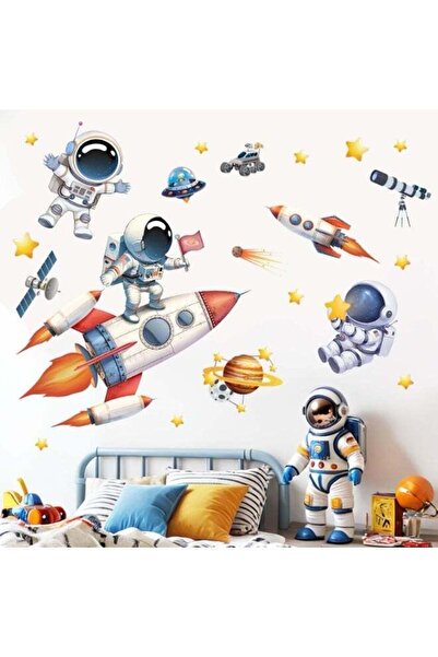 Generic Astronaut Wall Decals - Outer Space Planets Rocket Boys Wall Stickers...