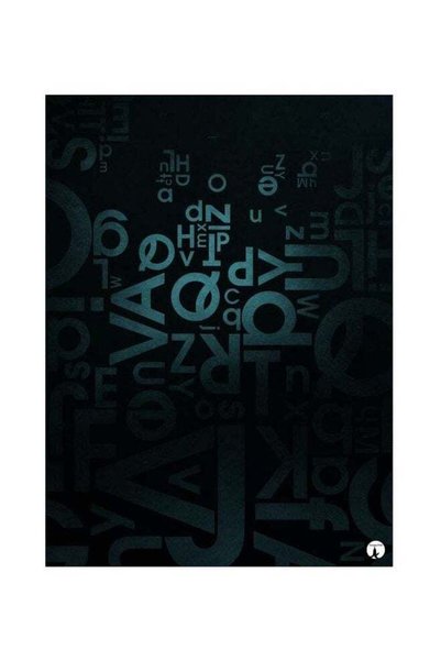 Generic Alphabet Themed Metallic Plate Black/Blue 20x15cm