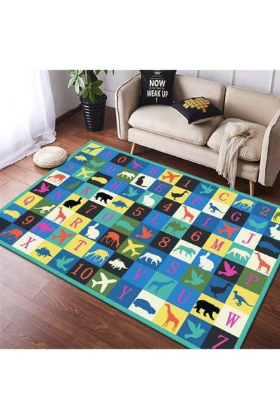 Generic Kids Educational Play Rug, Alphabet Number Animal Hopscotch Non‑Slip ...