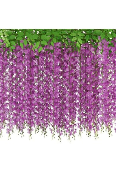 Generic Wisteria Hanging Flowers 6FT, 40 Branches Artificial Hanging Flowers ...
