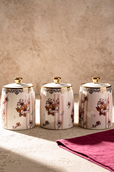 Perotti Cherry Blossom Porselen 3'lü Baharatlık Seti