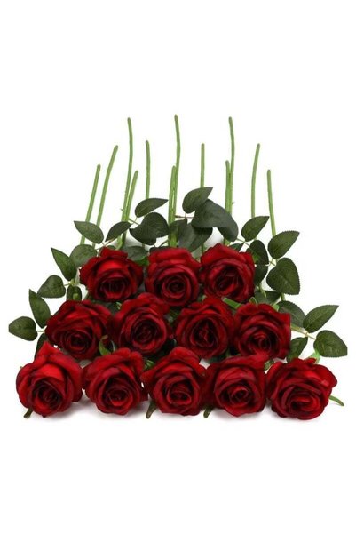 Generic 12PCS Artificial Silk Flowers, Bridal Wedding Bouquet, Realistic Rose...
