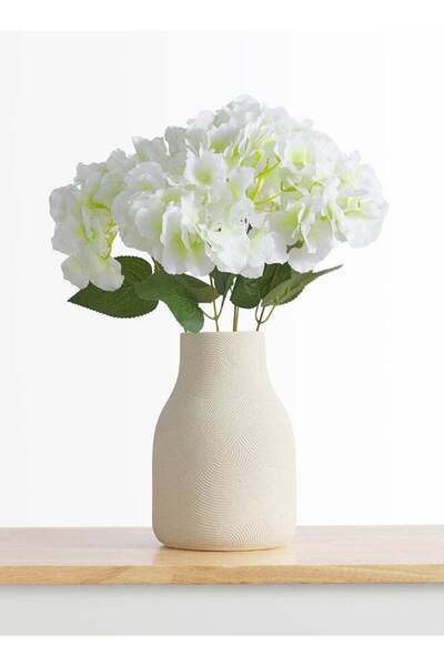 Generic Hydrangea 1pc Flower Bunch with 5 buds – White | 43cm Artificial Flow...
