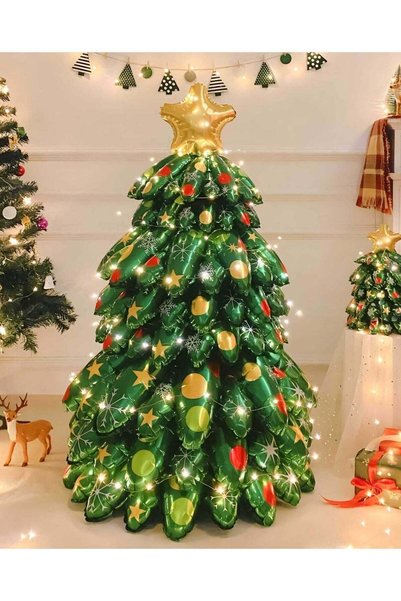 Generic Christmas Tree Foil Balloons 130CM, 4.2ft Inflatable Christmas Tree, ...
