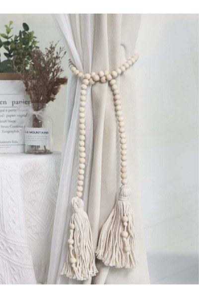Generic 6 Pieces Home Decoration Wooden Beading Creative Tassel Design Hangin...