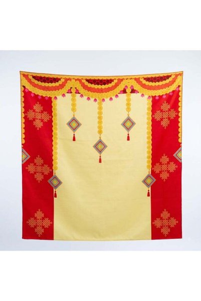 Generic Aksharveda red traditional Backdrop – Tropical Decorative Background ...