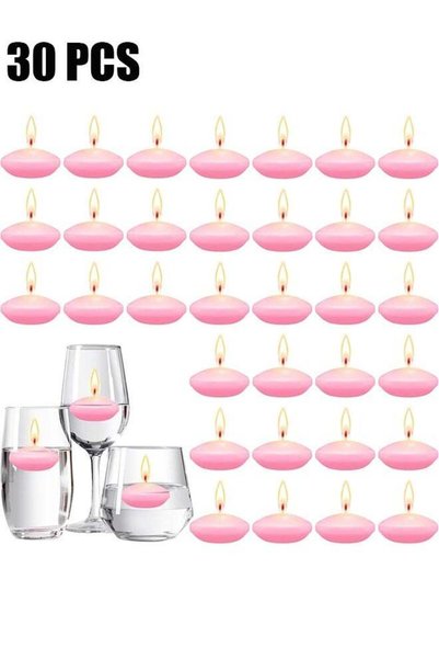 Generic 30 Pcs Pink Floating Candles Centerpieces for Wedding 1.5 Inch Small ...