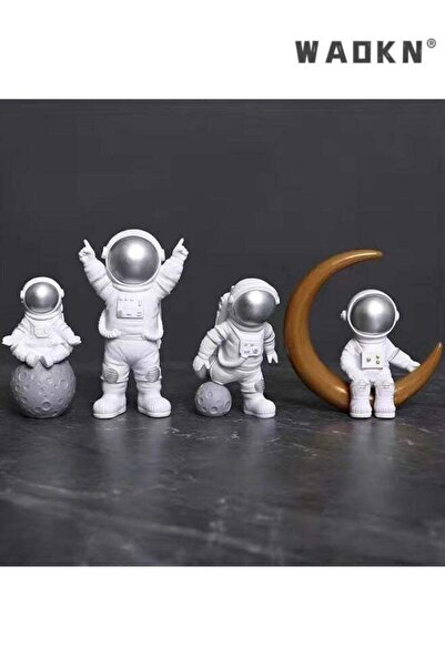 Generic Astronaut Statues Set of 4 , Spaceman Sculpture Figurines Outer Space...