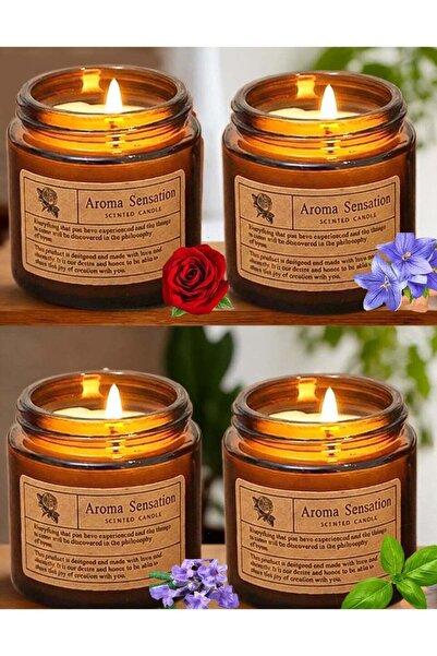 Generic 4 Pack Scented Jar Candles for Home, 80ml Long Burning Aromatherapy C...