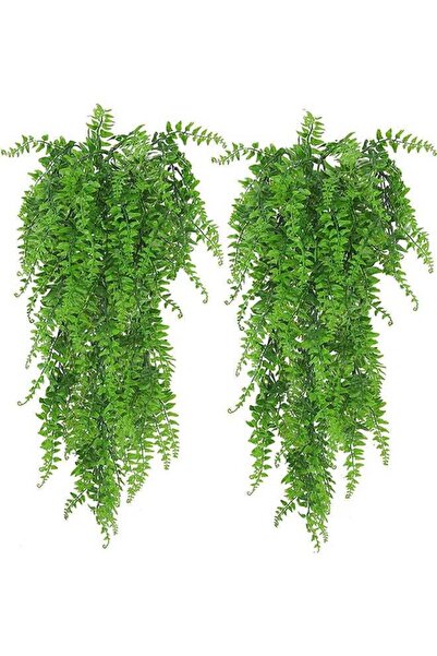 Generic 2-Piece Artificial Ivy Leaf Boston Fern Fake Greenery Green 33.4inch