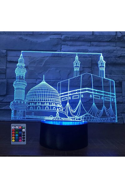 Generic ARS® 3D Islamic Castle Night Light Lamp with Remote Control - 16 Colo...
