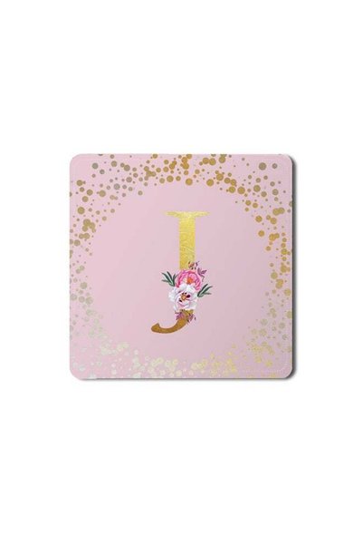 Generic 2 Pack Designer Leather Coasters Mat for Beverage Drinks- Custom Mono...