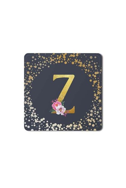 Generic 2 Pack Designer Leather Coasters Mat for Beverage Drinks- Custom Mono...