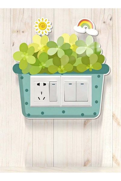 Generic Decorative Flower Pot Switch Board Sticker for Home Decor, Room Decor...