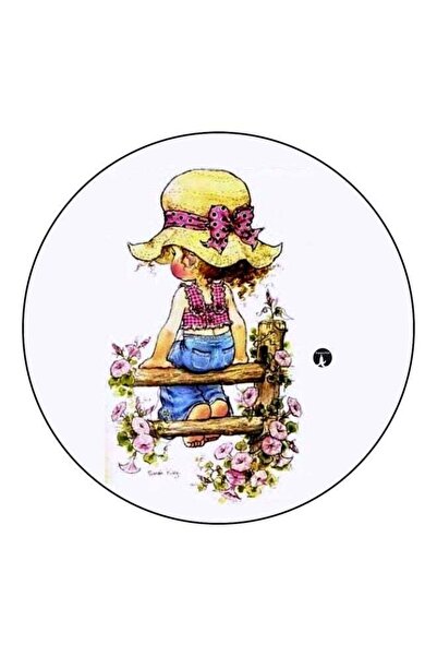 Generic Girl Printed Fridge Magnet White/Yellow/Green 5.5cm