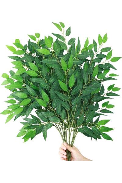 Generic 3pcs Italian Ruscus Greenery Stems, 27.6in Artificial Green Leaf Garl...
