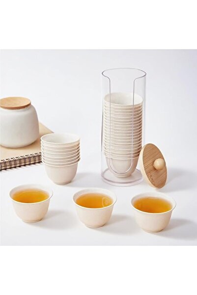 ALMEKAQUZ 48Pcs Chinese Style Tea Cups with A Tea Cup Holder -Mini Cups for T...