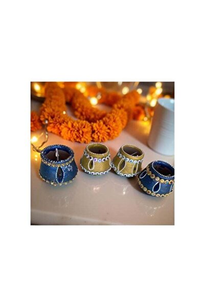 Generic GINI Decorative Matki Diya Set – No Wax, Reusable Clay Diyas, Pack Of...