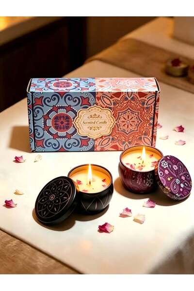 Generic Scented Candles Gift Set,Woody-scented Aromatherapy Candle Smokeless(...