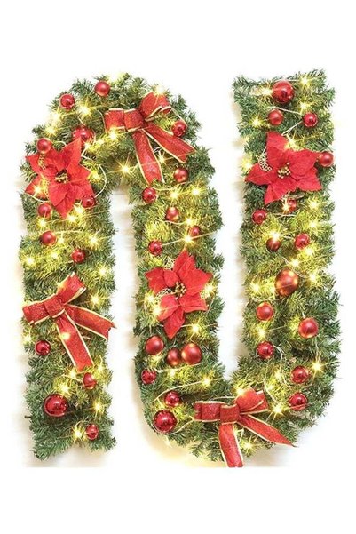 Generic Christmas Garland with Lights,2.7M Prelit Xmas Garlands,50 LED Christ...