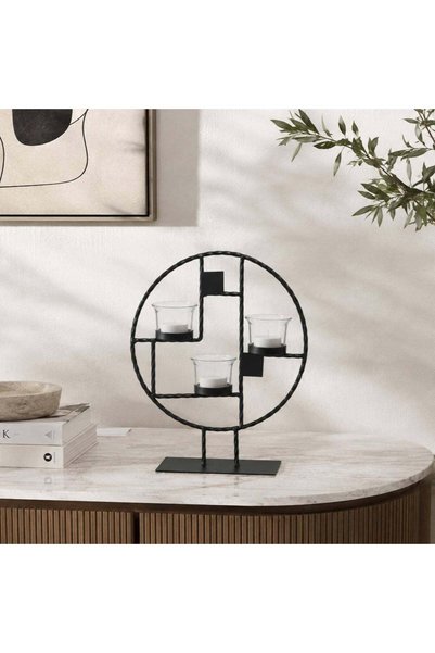 Generic Ethan Metal 3 T-light Candle Holder Stand with Glass - 112AIC9905087