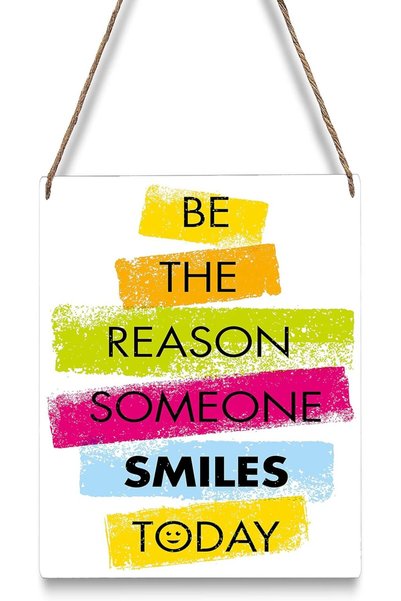 Generic ARS Be The Reason Someone Smiles Today Hanging Wooden Sign - Rustic R...