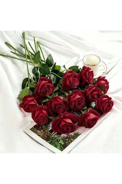 Generic Artificial Flowers Silk Roses Real Touch Bridal Wedding Bouquet for H...