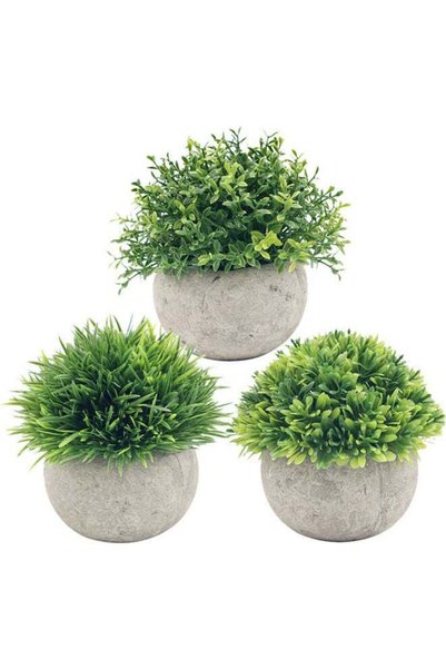 Generic 3-Piece Artificial Plants Set Grey/Green