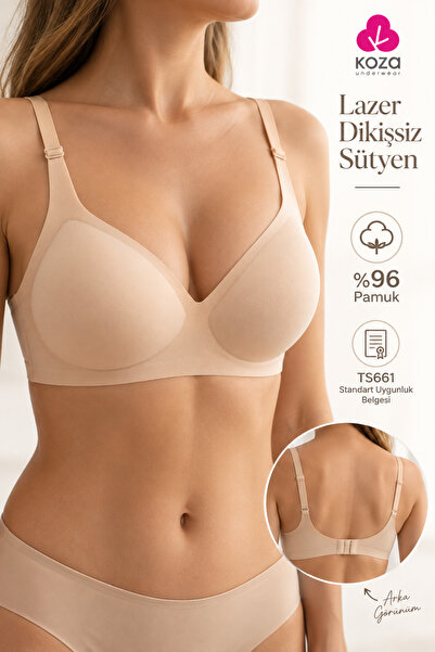 koza iç giyim 3-Piece Economical Pack Laser Cut Wire-Free Bra - Gathering Effect, Non-Marking