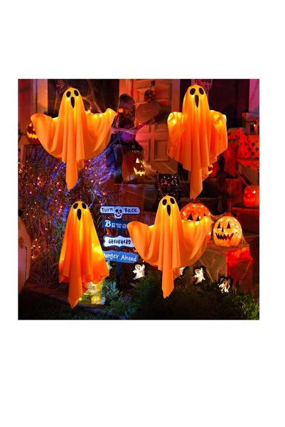 Generic Halloween Ghost Decorations, 4 Pack Hanging Ghost Decorations with LE...