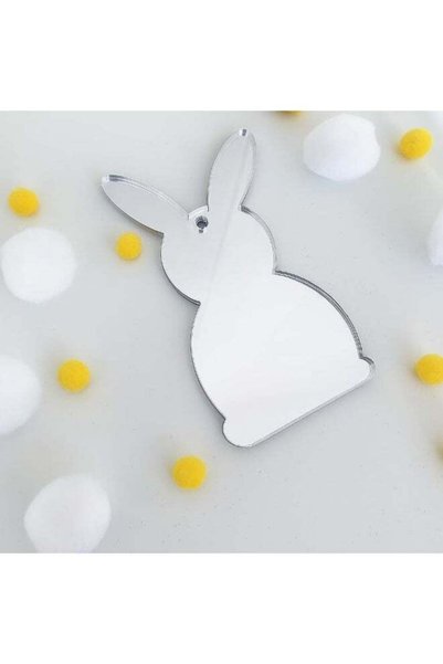 Generic Horoof Home® Easter Bunny Ornament – Silver Mirror Acrylic