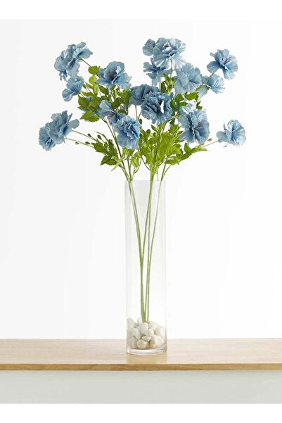 Generic Poppy 5pc Flower Stick with 25 flower buds – Light Blue | 90cm Artifi...