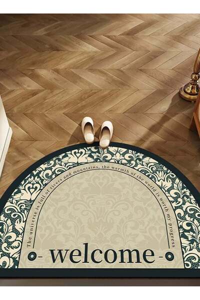 Generic 50x80cmHalf Circle Rug Front Personalised Doormats Entrance Door Welc...