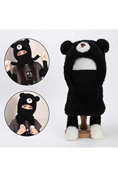 CUBBUX Warm Children's Plush Hat and Scarf with Cute Animal Figures and Sound...